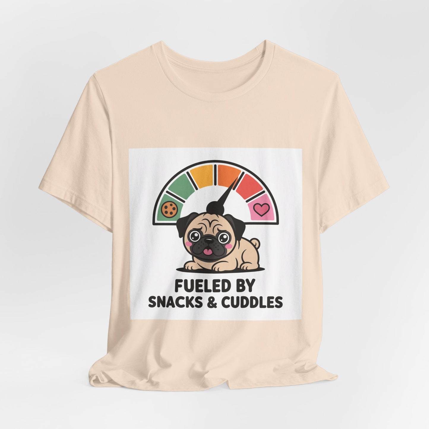 Fueled By Snacks And Cuddles - Funny Pug T-Shirt for Dog Lovers