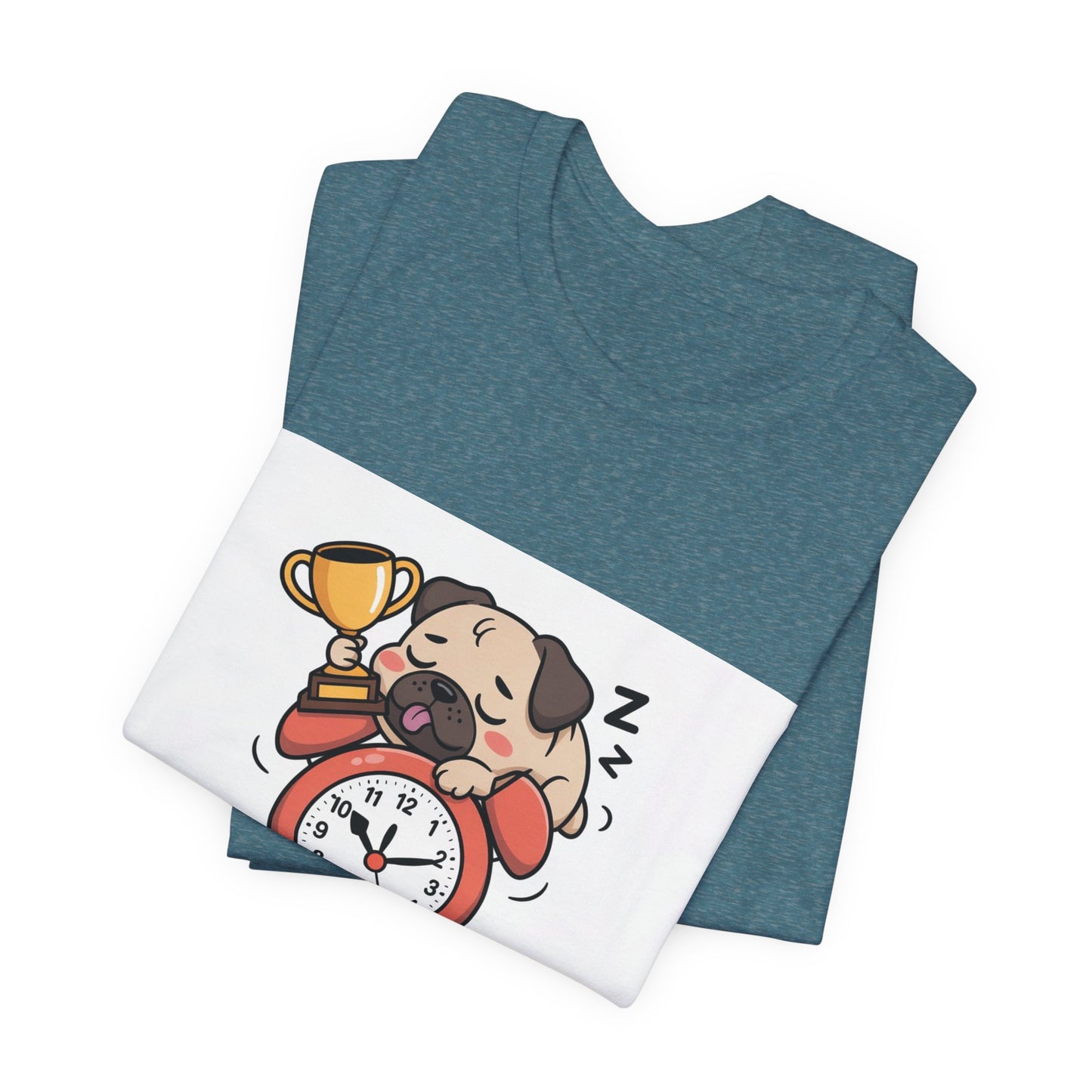 Snooze Button Champion - Funny Pug T-Shirt for Dog Lovers