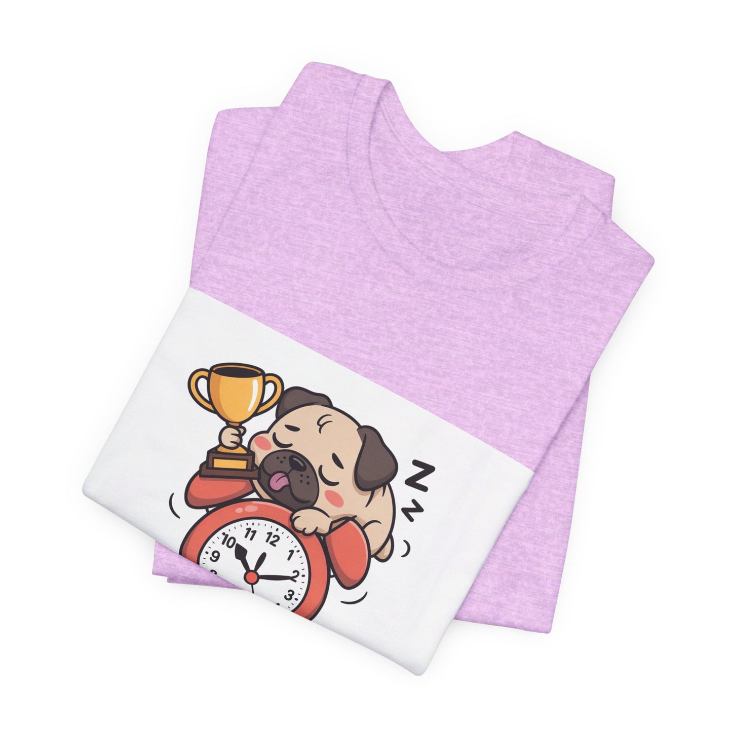 Snooze Button Champion - Funny Pug T-Shirt for Dog Lovers