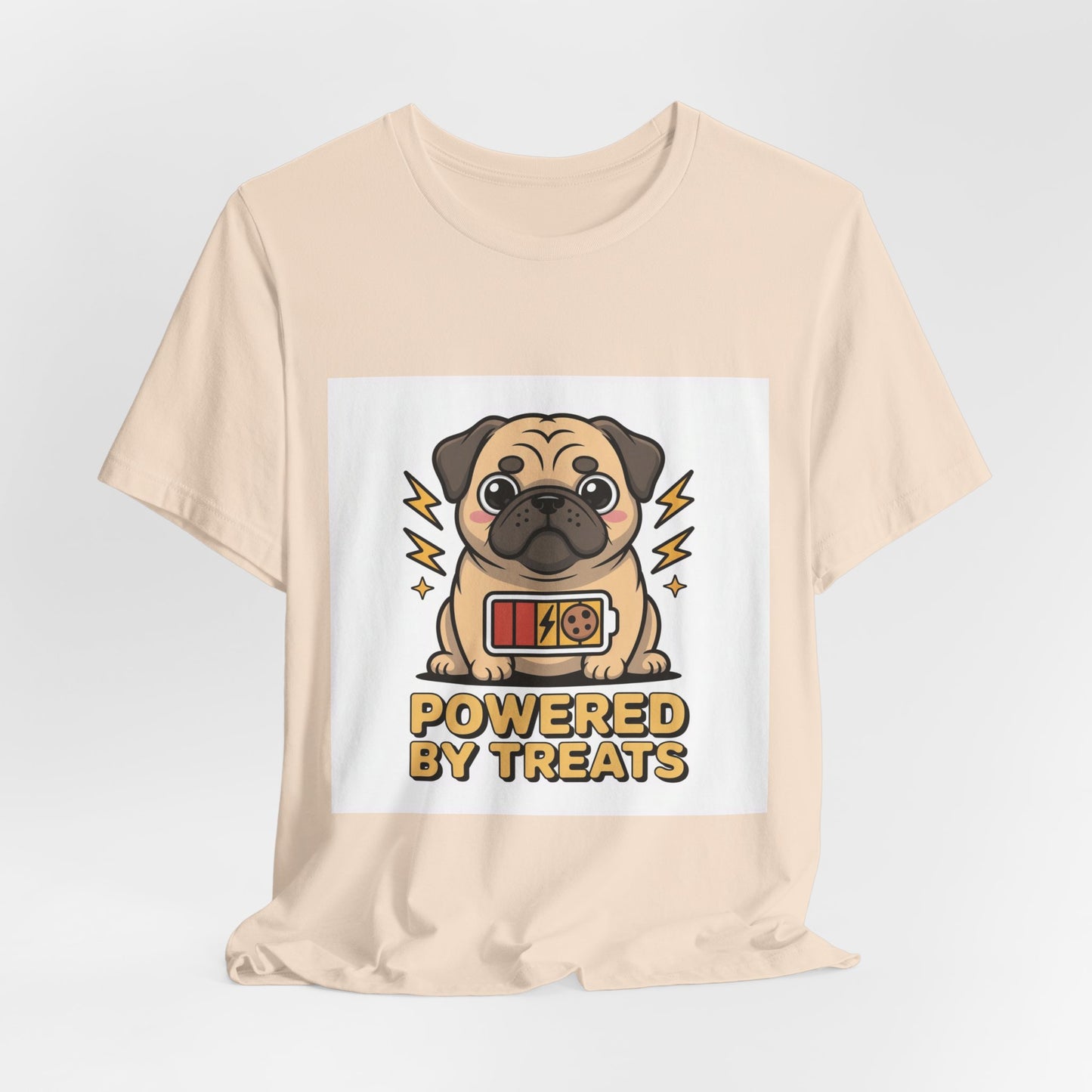 Powered By Treats - Funny Pug T-Shirt for Dog Lovers