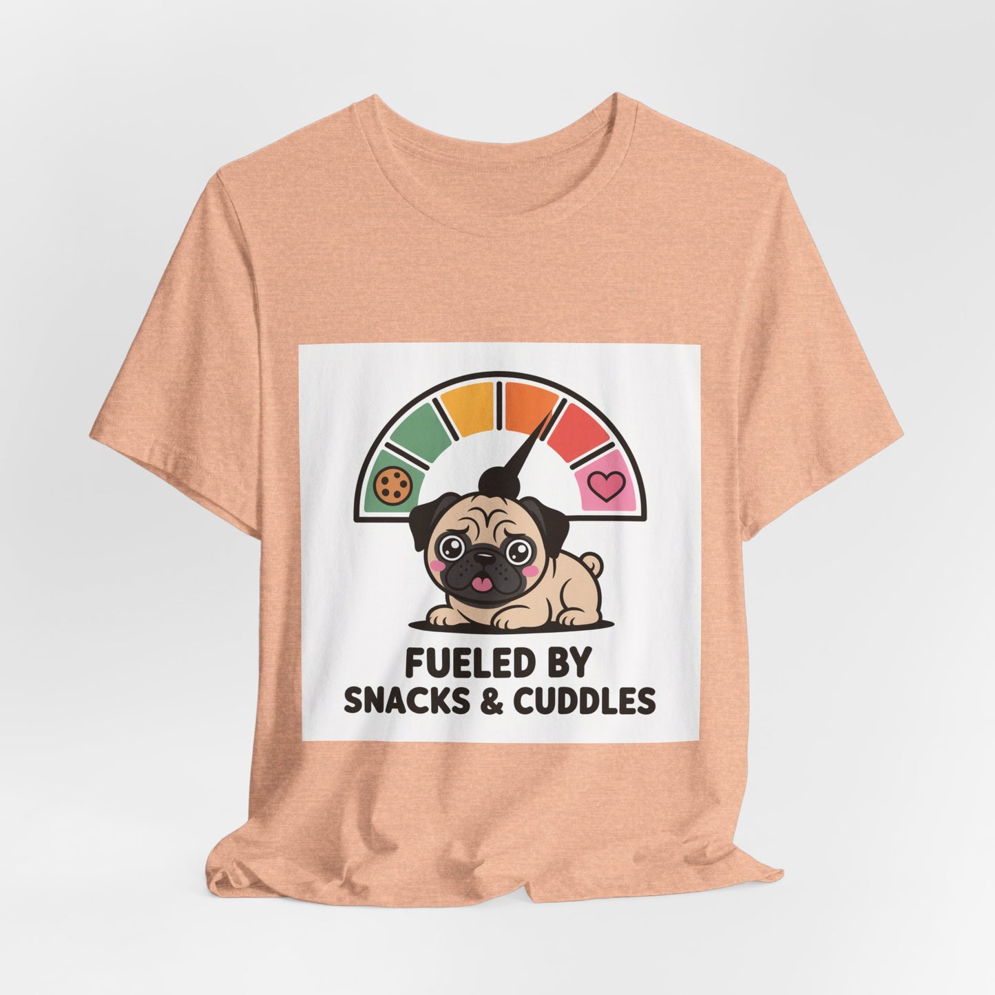 Fueled By Snacks And Cuddles - Funny Pug T-Shirt for Dog Lovers