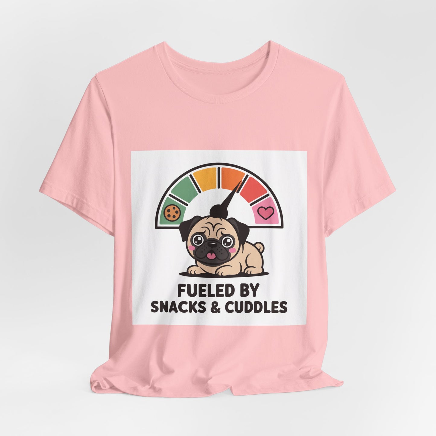Fueled By Snacks And Cuddles - Funny Pug T-Shirt for Dog Lovers