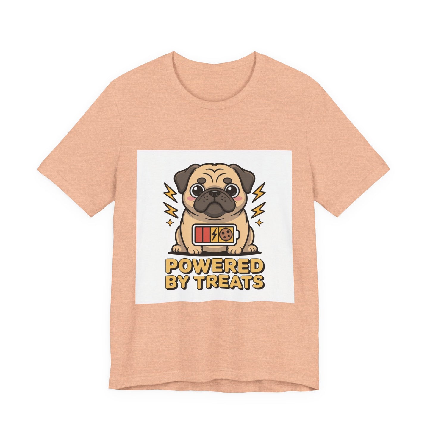 Powered By Treats - Funny Pug T-Shirt for Dog Lovers