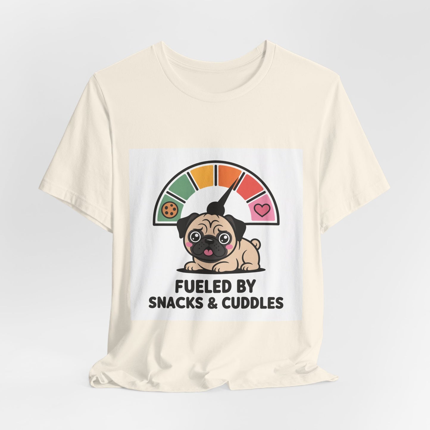 Fueled By Snacks And Cuddles - Funny Pug T-Shirt for Dog Lovers