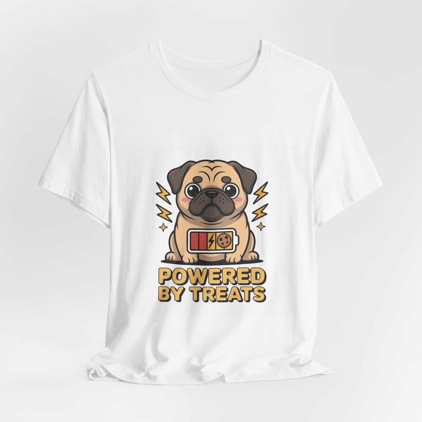 Powered By Treats - Funny Pug T-Shirt for Dog Lovers
