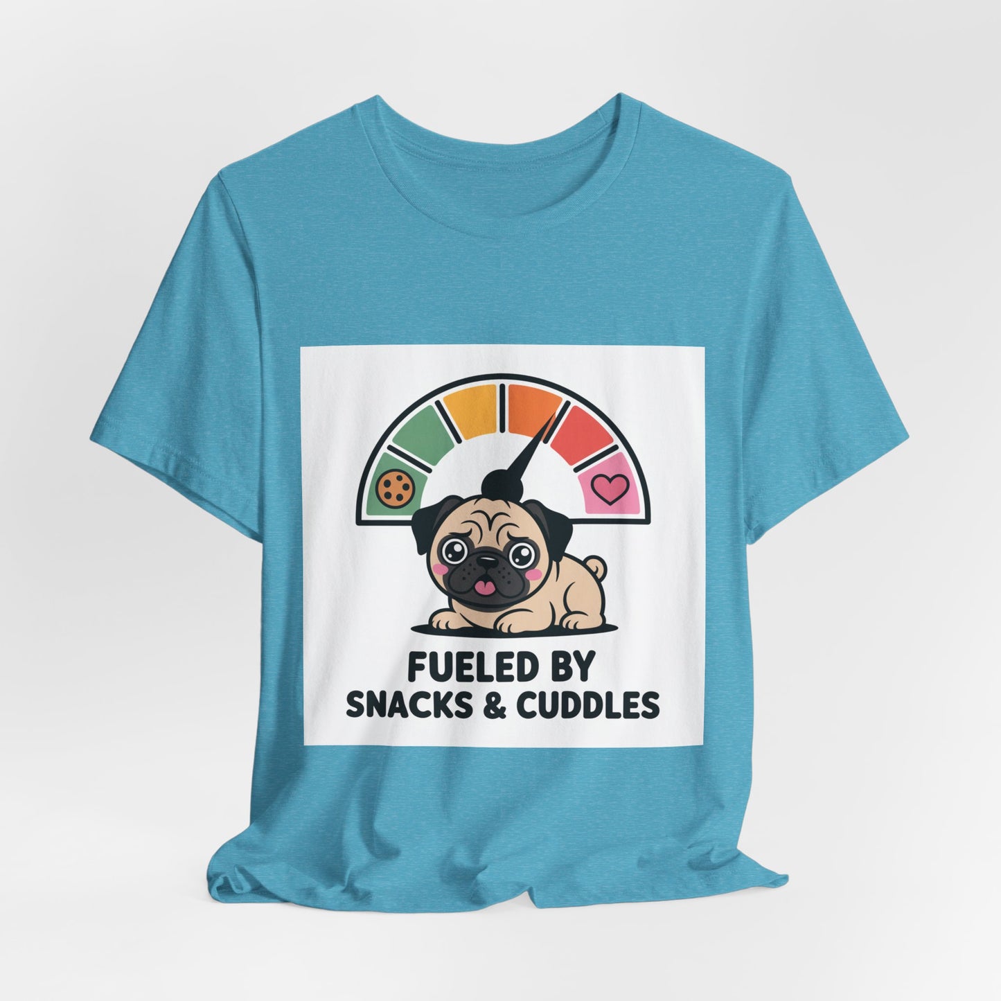Fueled By Snacks And Cuddles - Funny Pug T-Shirt for Dog Lovers