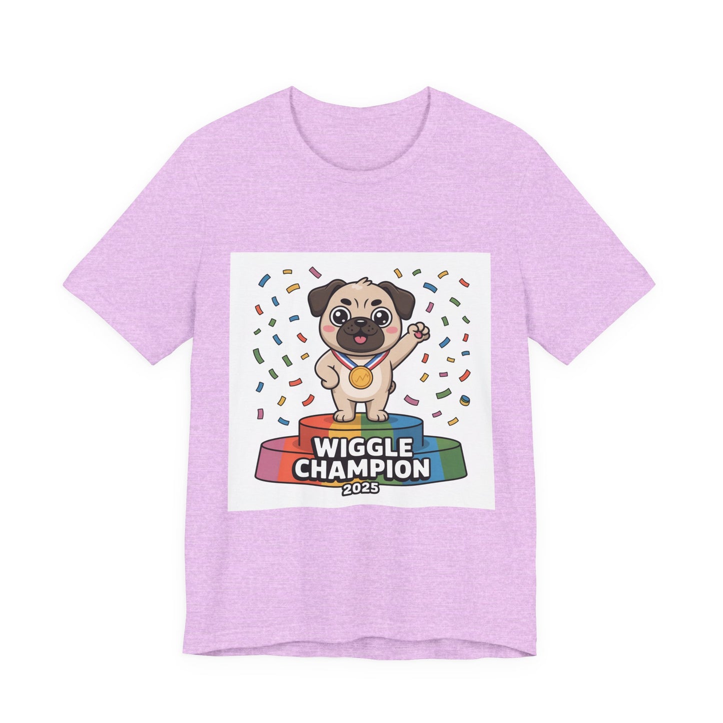 Wiggle Champion 2025 - Funny Pug T-Shirt for Dog Lovers