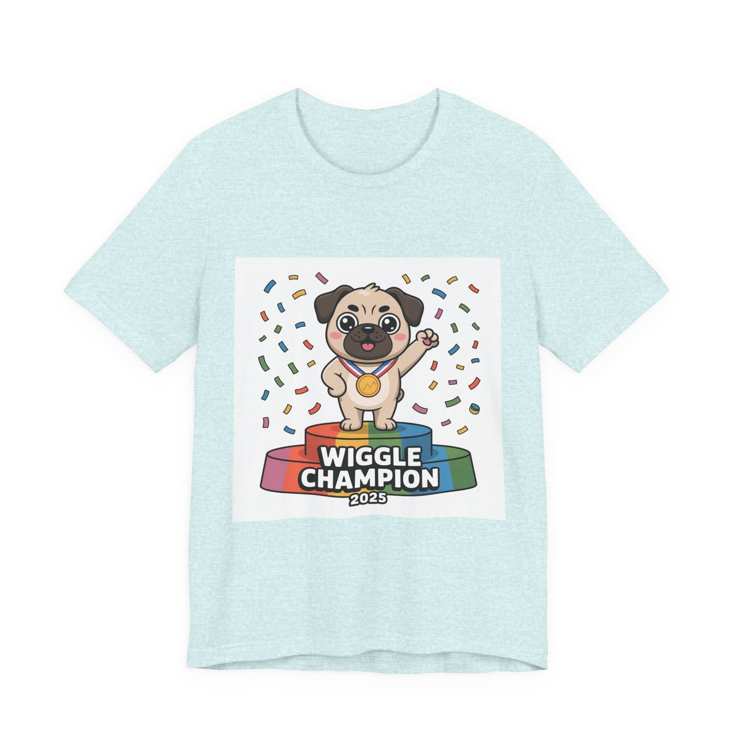 Wiggle Champion 2025 - Funny Pug T-Shirt for Dog Lovers