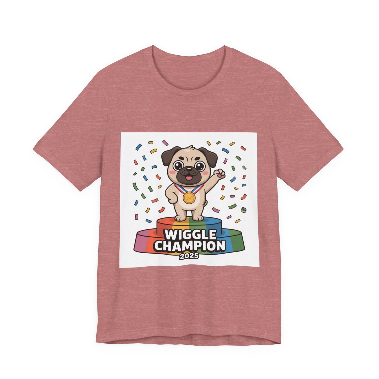 Wiggle Champion 2025 - Funny Pug T-Shirt for Dog Lovers