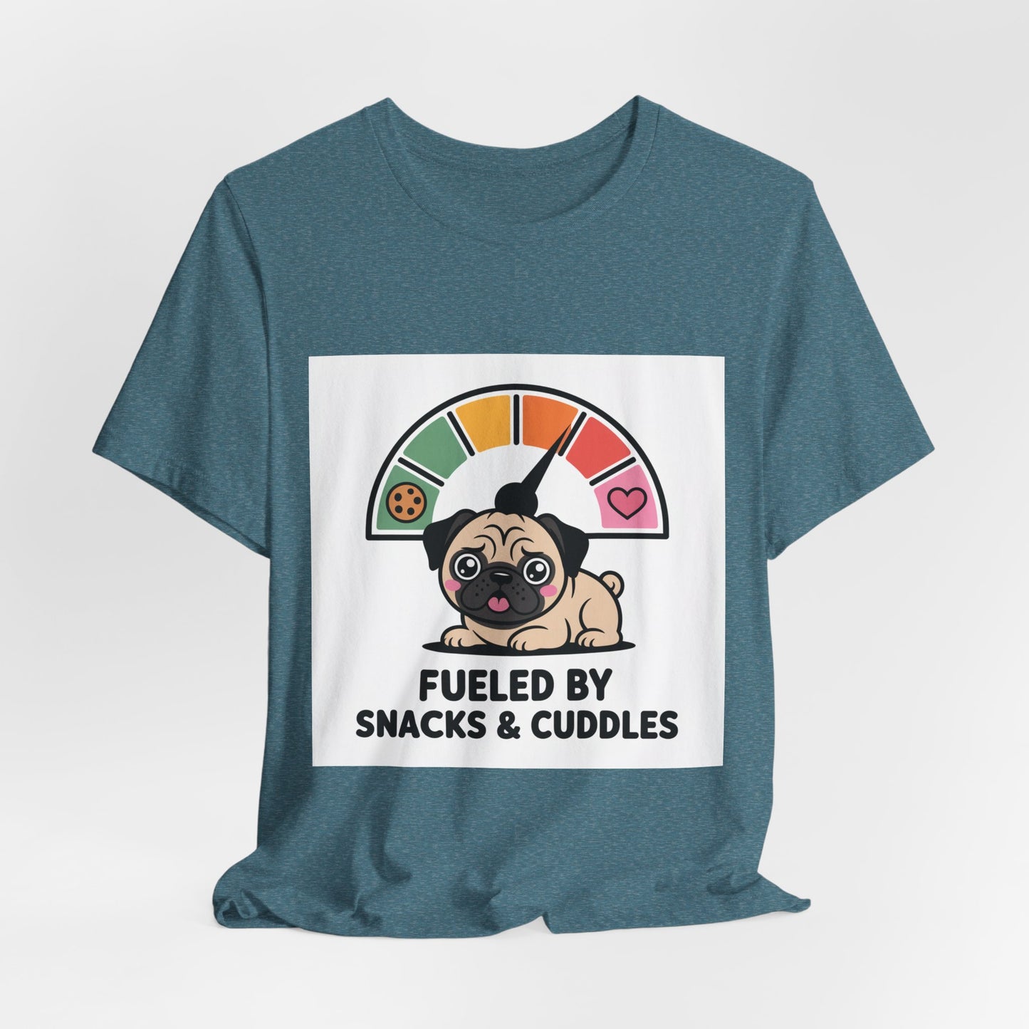 Fueled By Snacks And Cuddles - Funny Pug T-Shirt for Dog Lovers