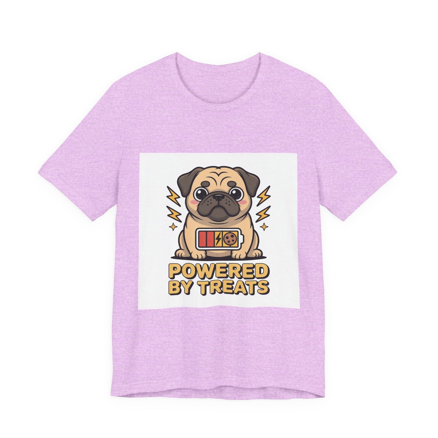 Powered By Treats - Funny Pug T-Shirt for Dog Lovers