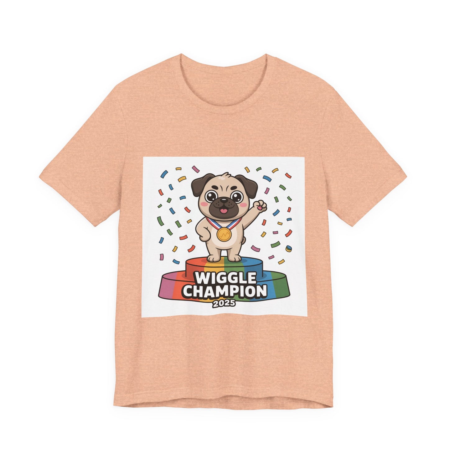 Wiggle Champion 2025 - Funny Pug T-Shirt for Dog Lovers