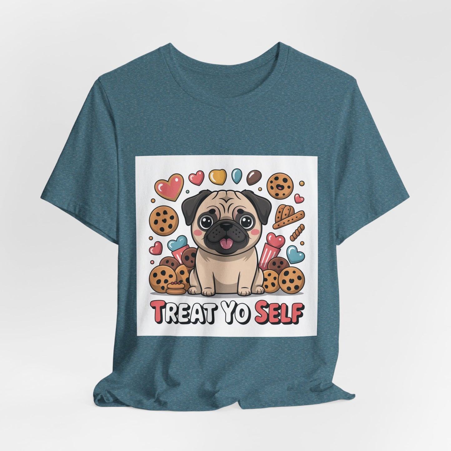 Treat Yo Self - Funny Pug T-Shirt for Dog Lovers