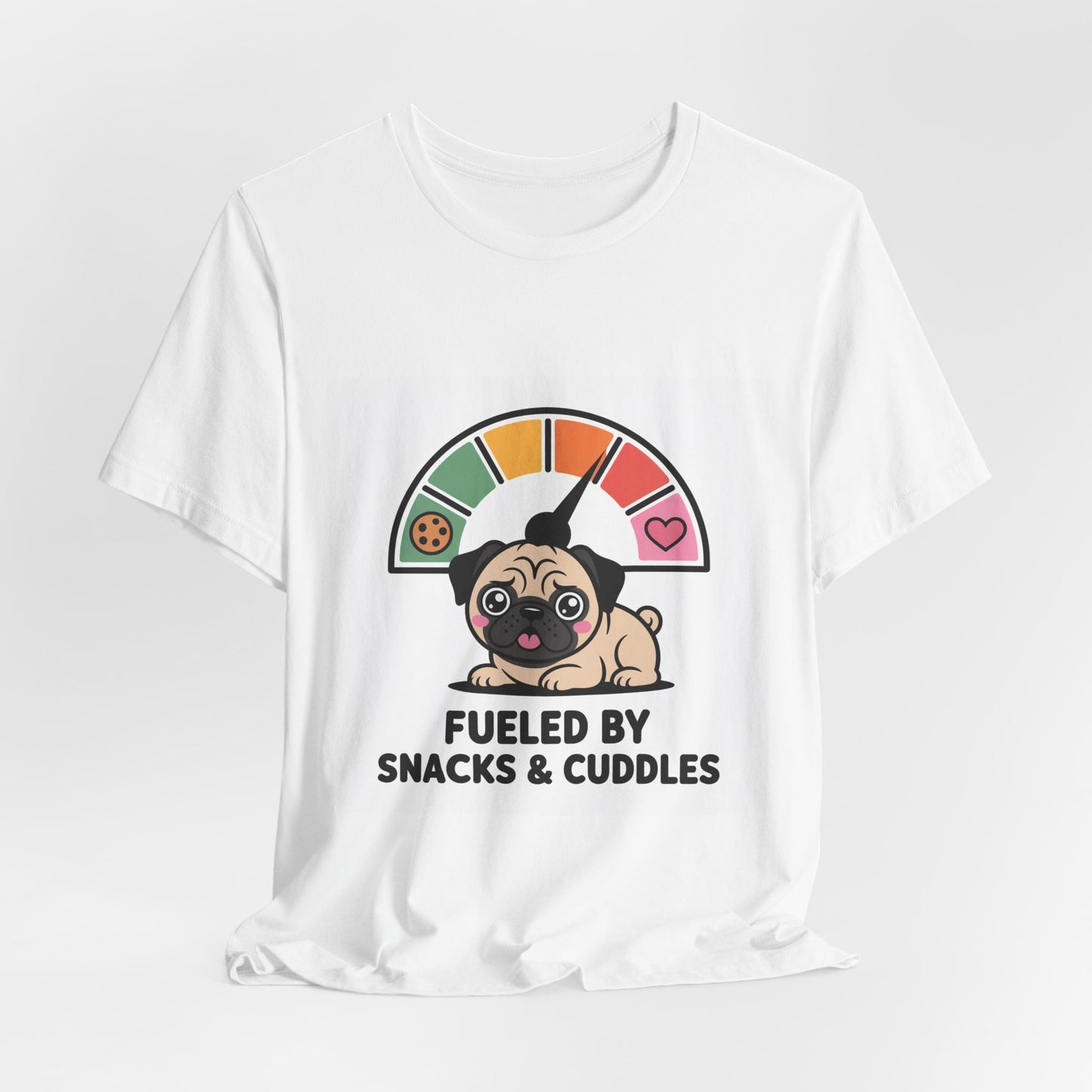 Fueled By Snacks And Cuddles - Funny Pug T-Shirt for Dog Lovers
