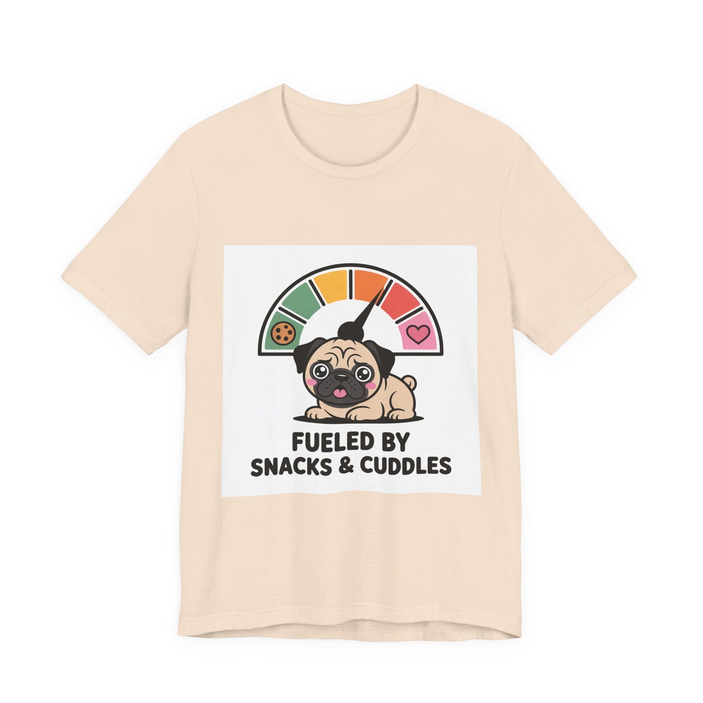 Fueled By Snacks And Cuddles - Funny Pug T-Shirt for Dog Lovers