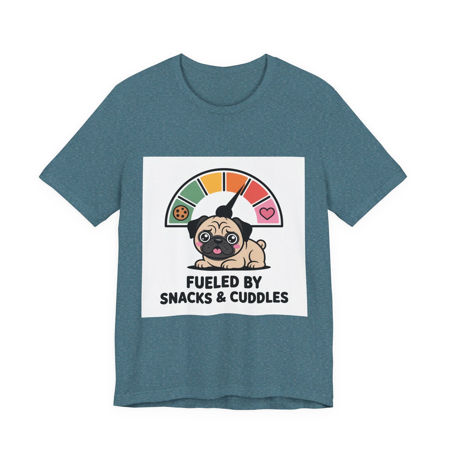 Fueled By Snacks And Cuddles - Funny Pug T-Shirt for Dog Lovers