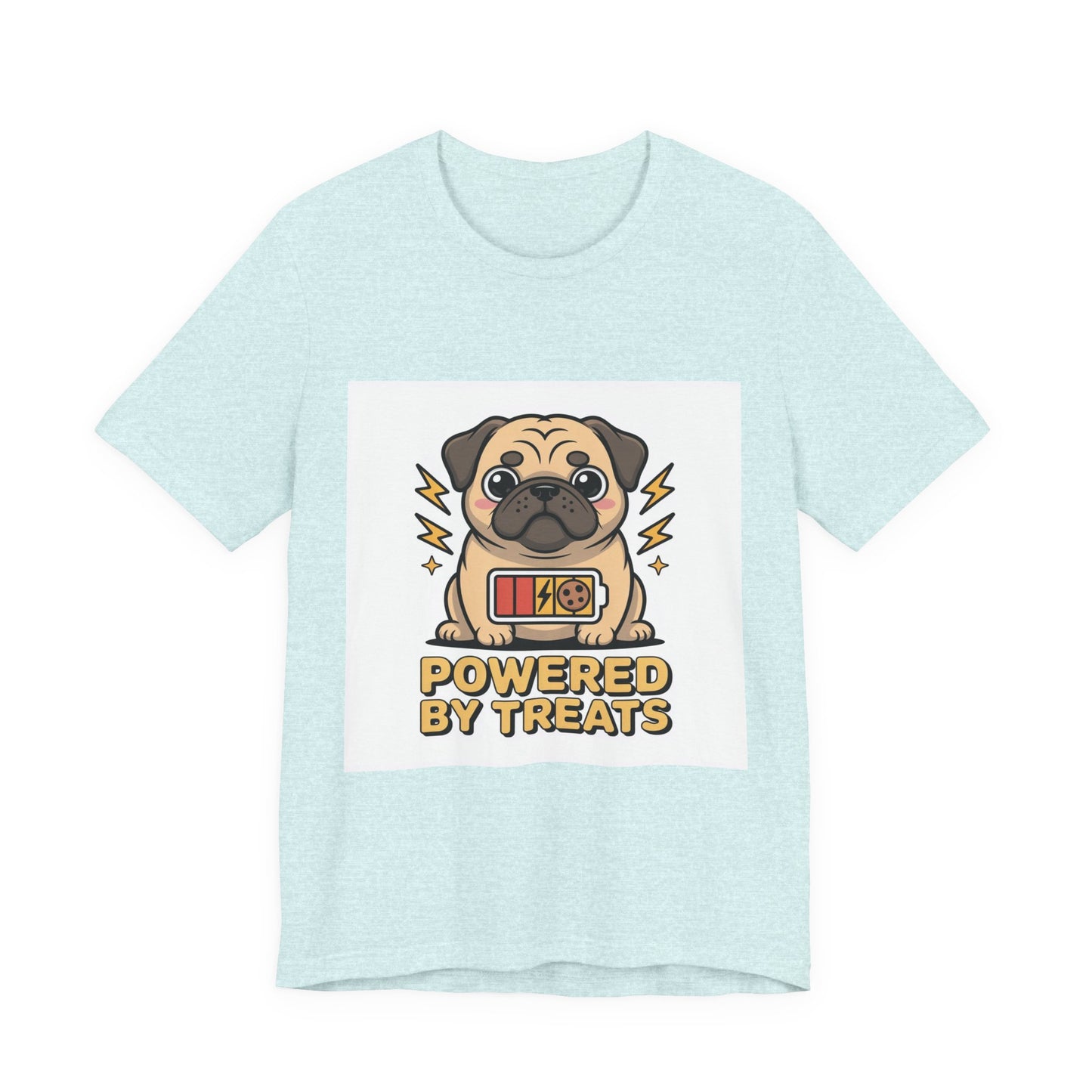 Powered By Treats - Funny Pug T-Shirt for Dog Lovers