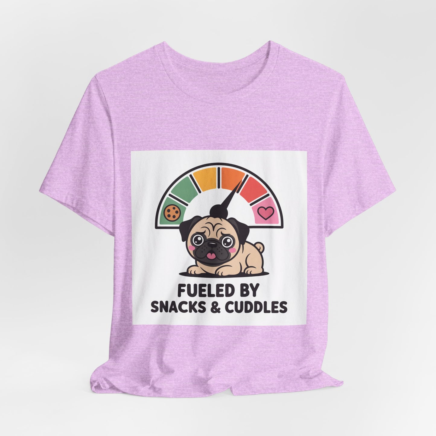 Fueled By Snacks And Cuddles - Funny Pug T-Shirt for Dog Lovers