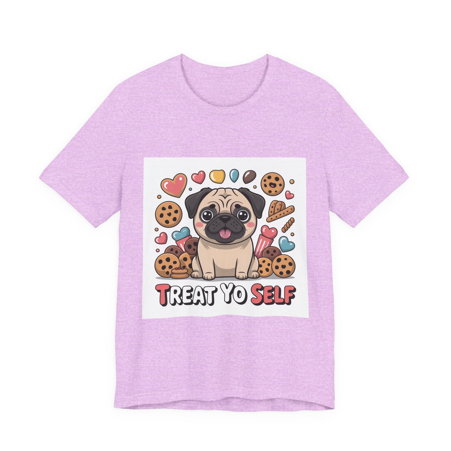 Treat Yo Self - Funny Pug T-Shirt for Dog Lovers