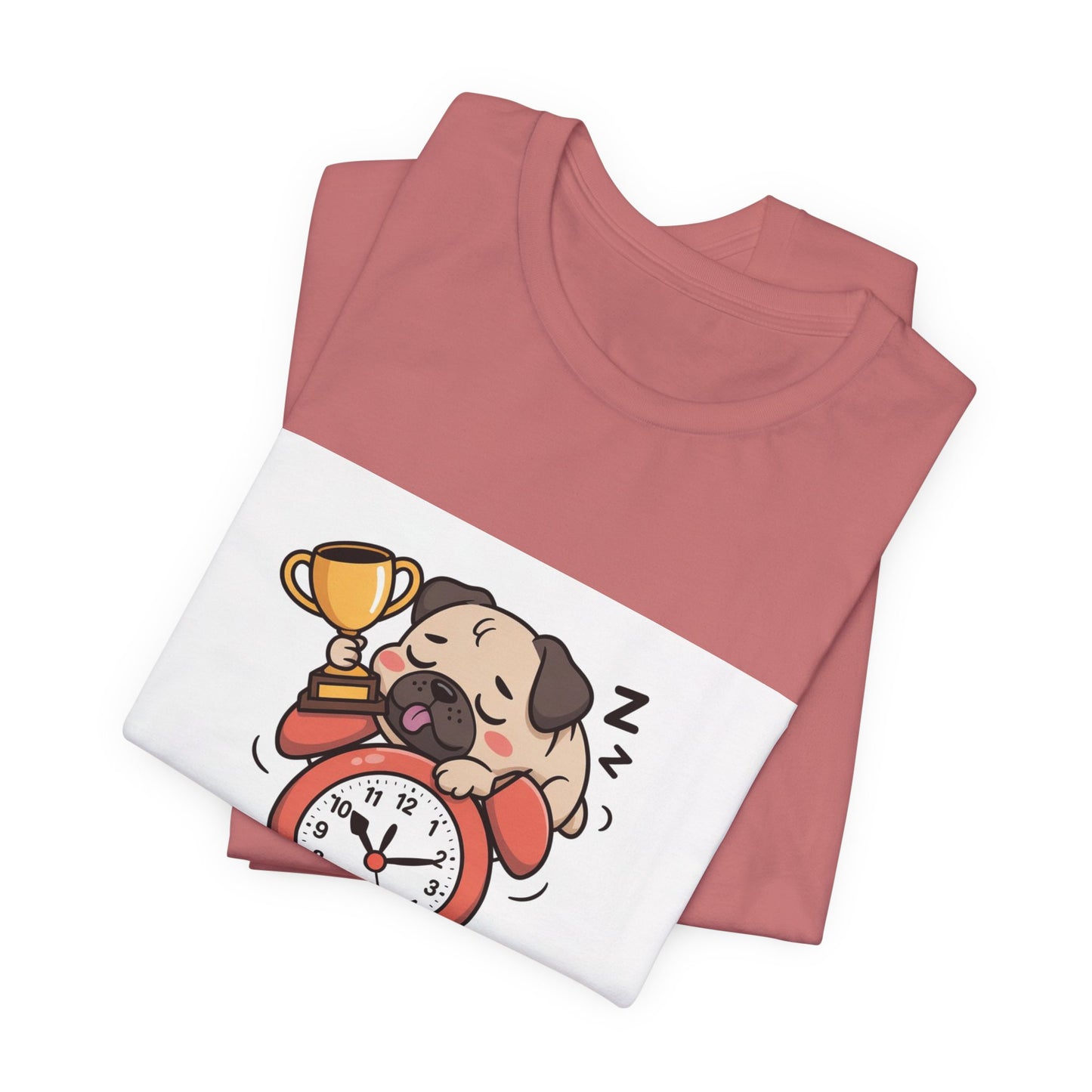 Snooze Button Champion - Funny Pug T-Shirt for Dog Lovers