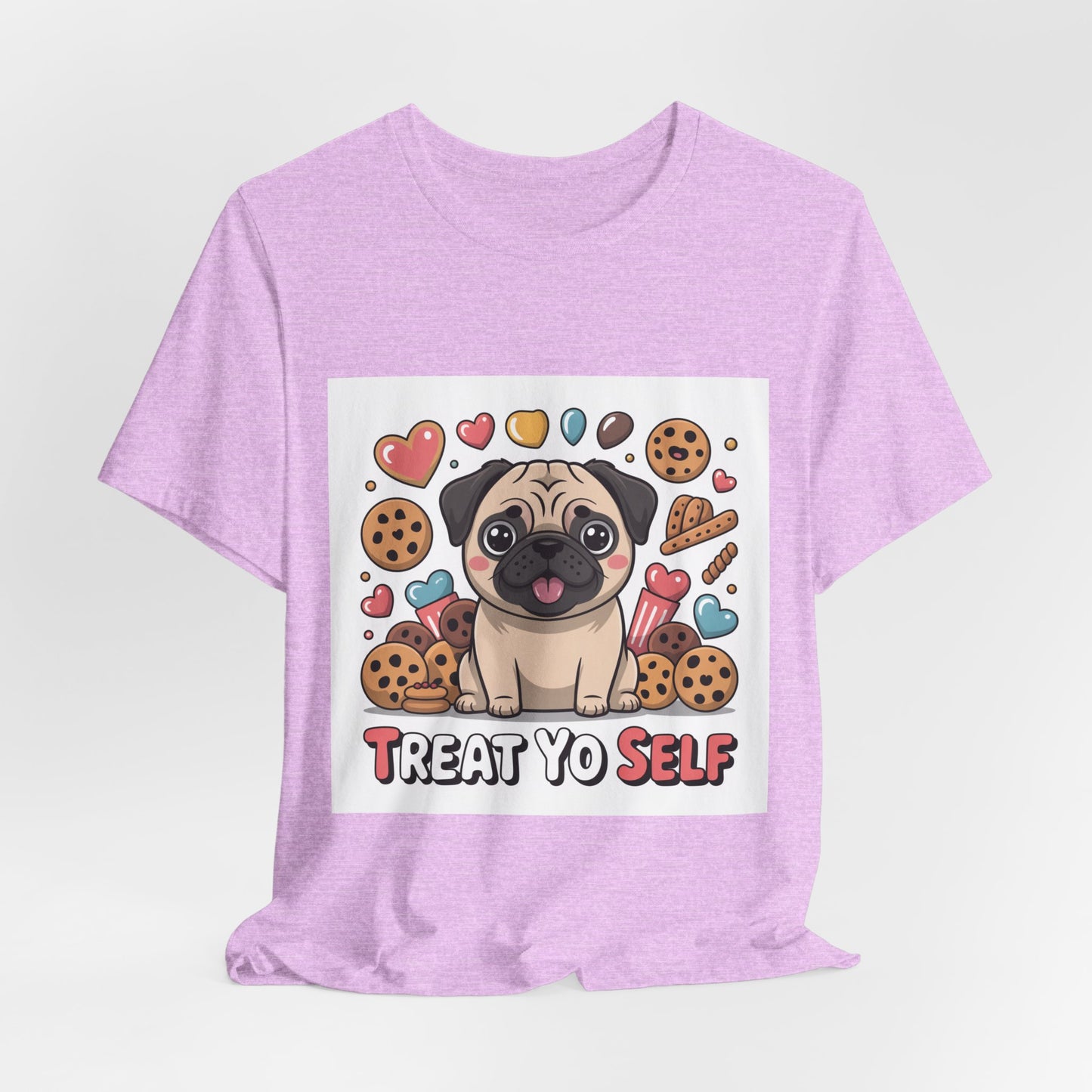 Treat Yo Self - Funny Pug T-Shirt for Dog Lovers