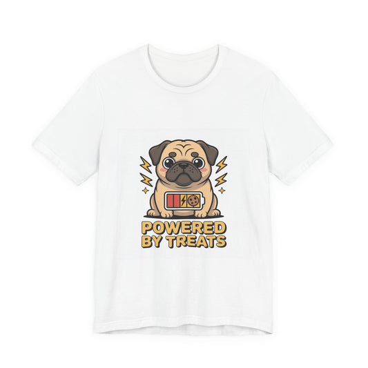 Powered By Treats - Funny Pug T-Shirt for Dog Lovers