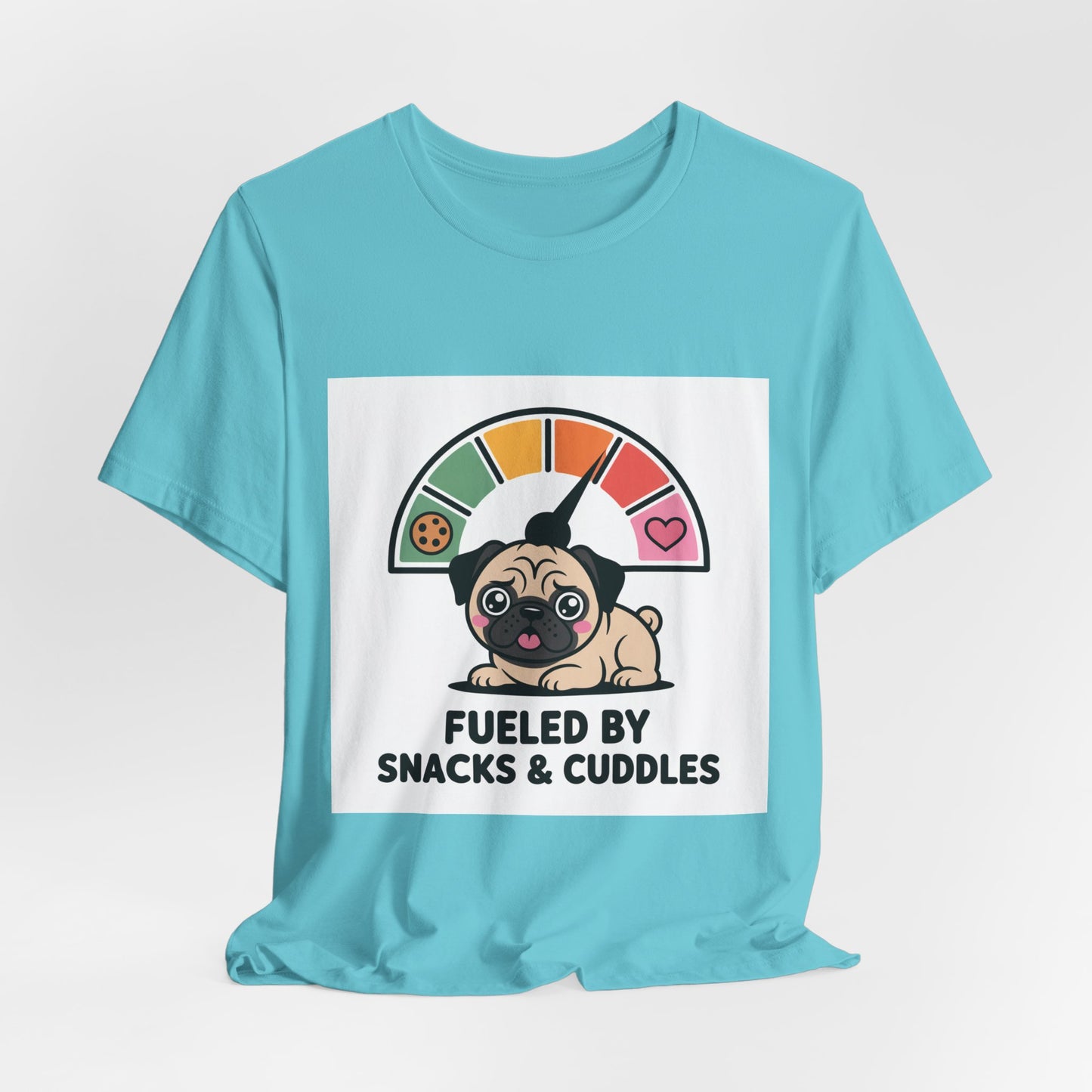 Fueled By Snacks And Cuddles - Funny Pug T-Shirt for Dog Lovers