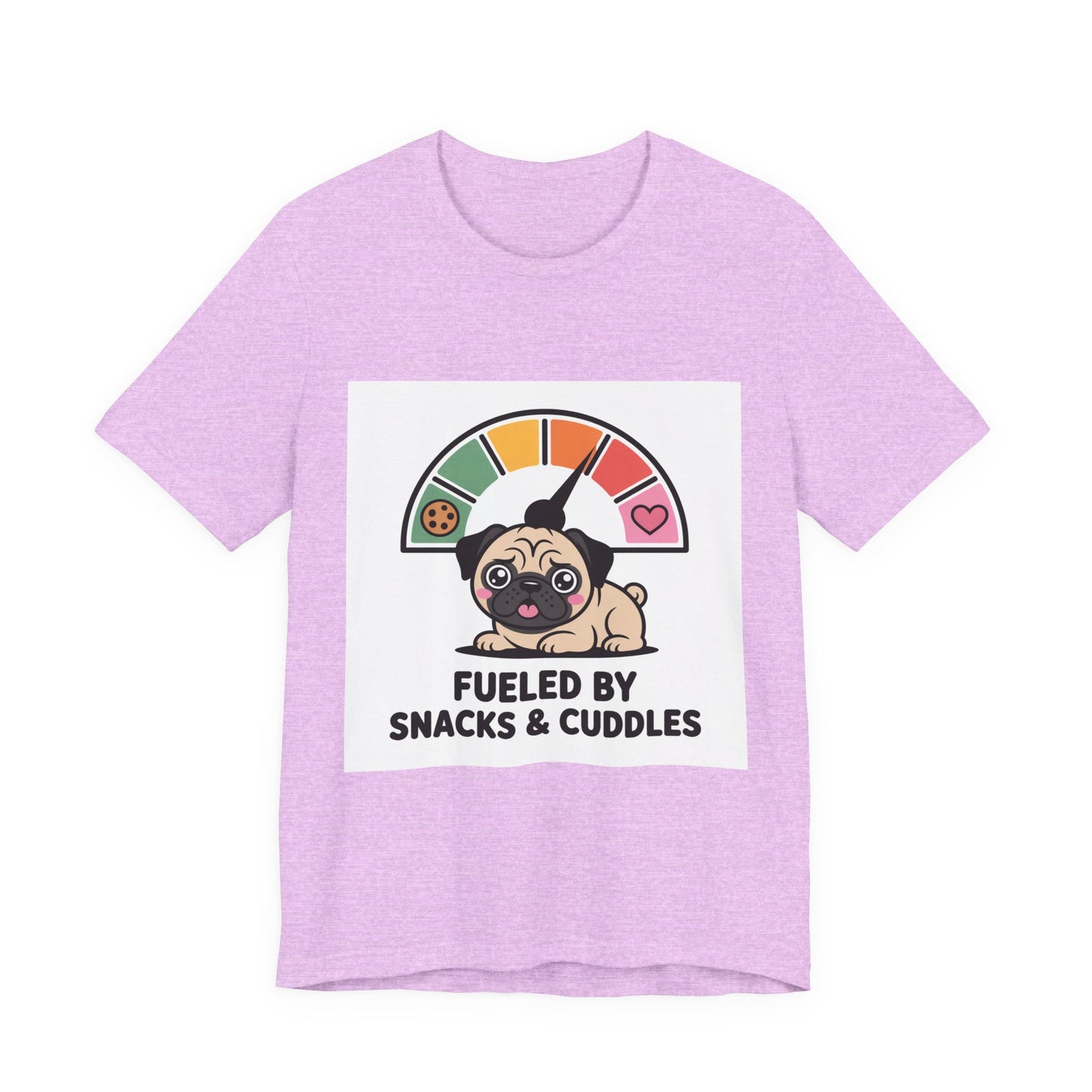 Fueled By Snacks And Cuddles - Funny Pug T-Shirt for Dog Lovers