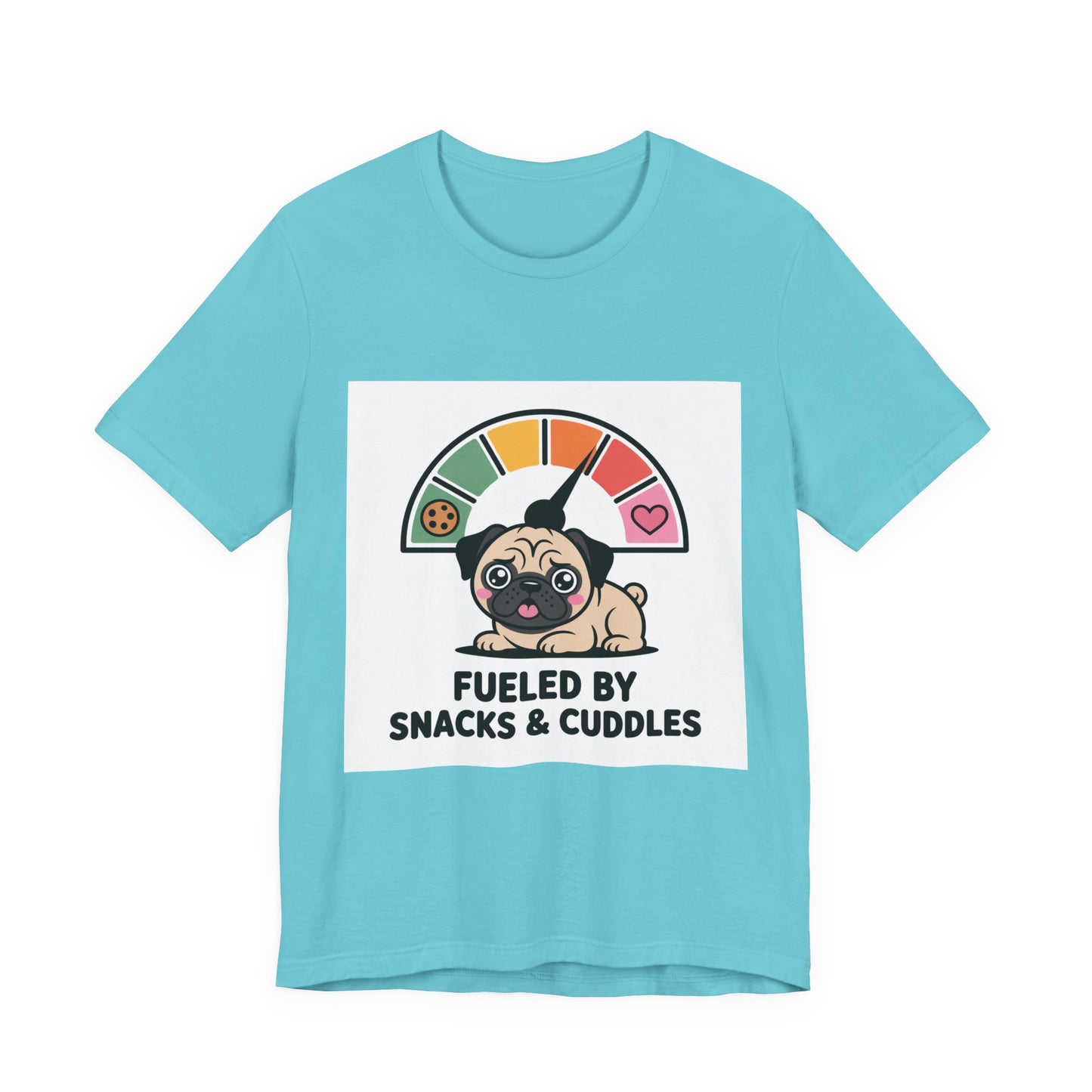 Fueled By Snacks And Cuddles - Funny Pug T-Shirt for Dog Lovers